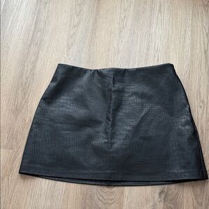 Abercrombie Black Faux Leather Mini Skort